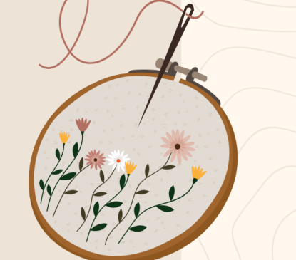 Atelier broderie nature, plantes, printemps